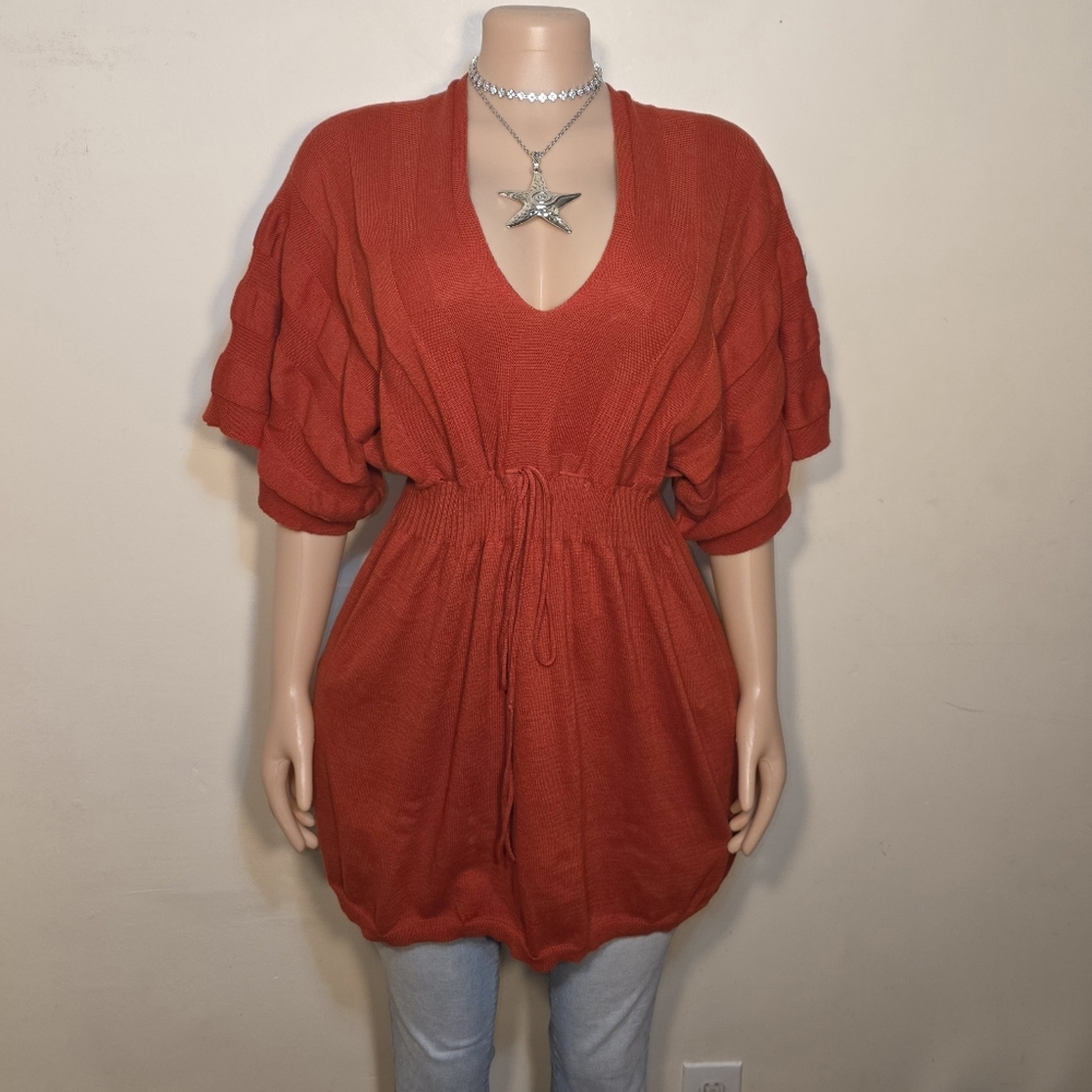 FYLO Women's Red Knit Sweater Dress